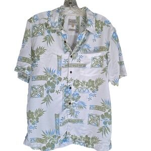 Quiksilver Waterman Collection Hawaiian Print Short Sleeve Shirt Size S